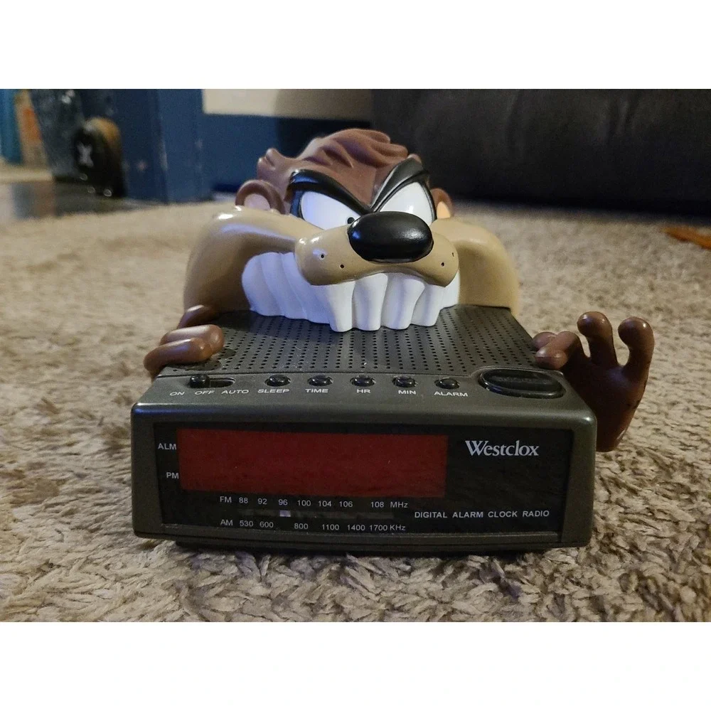 Vintage 1997 Westclox Tasmanian Devil Taz Looney Tunes Alarm Clock Tested